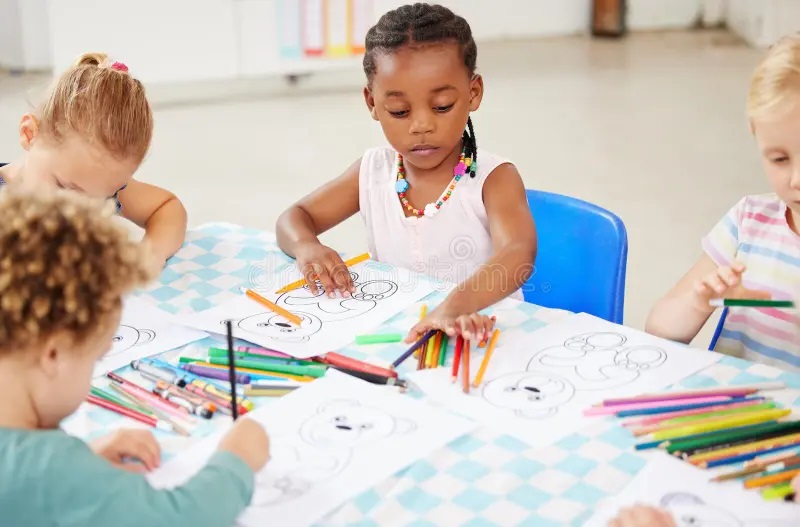 Montessori learning at St. Ambrose